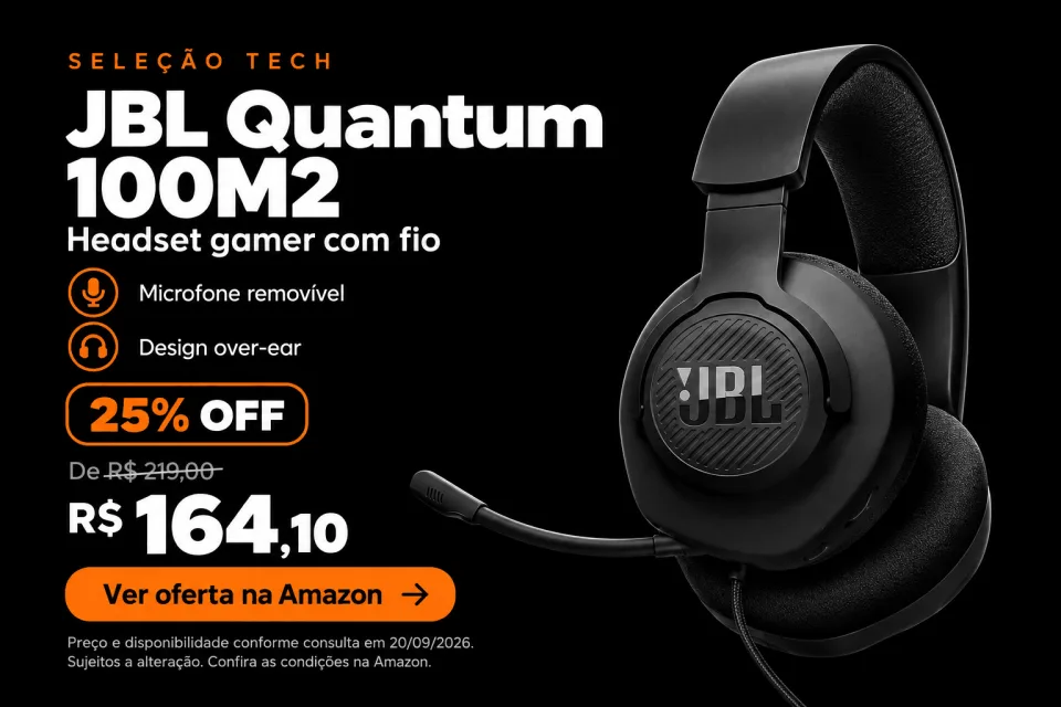 Headset gamer JBL Quantum 100M2 — ver oferta na Amazon