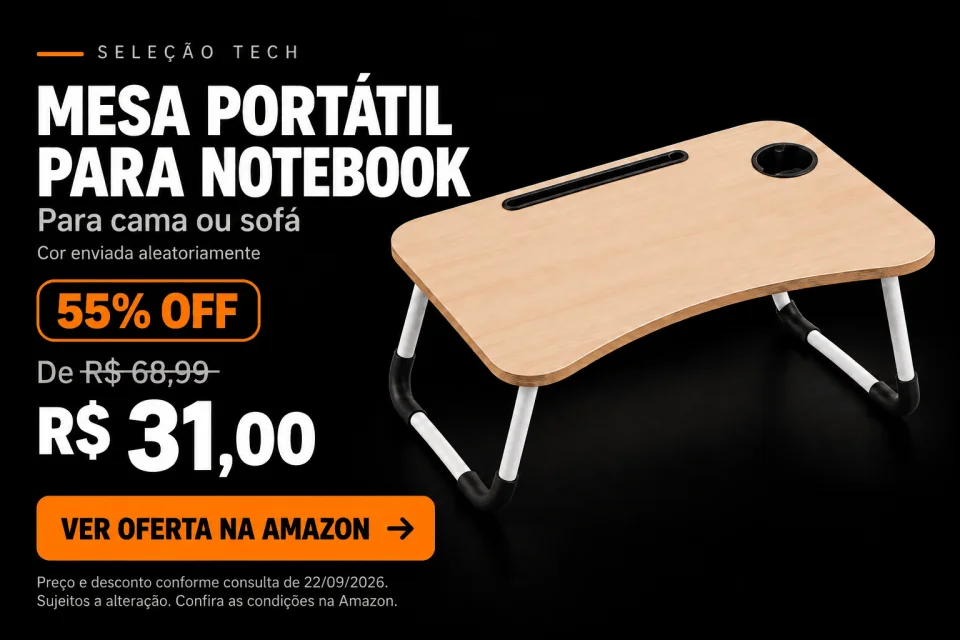 Mesa portátil dobrável para notebook — ver oferta na Amazon