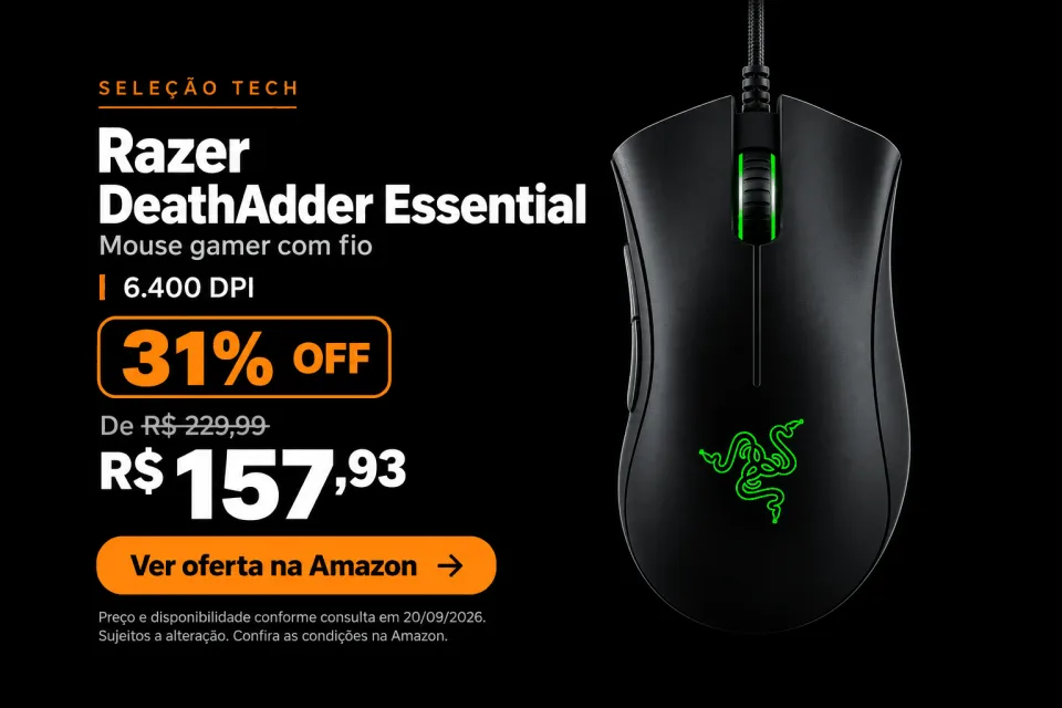 Mouse gamer Razer DeathAdder Essential — ver oferta na Amazon